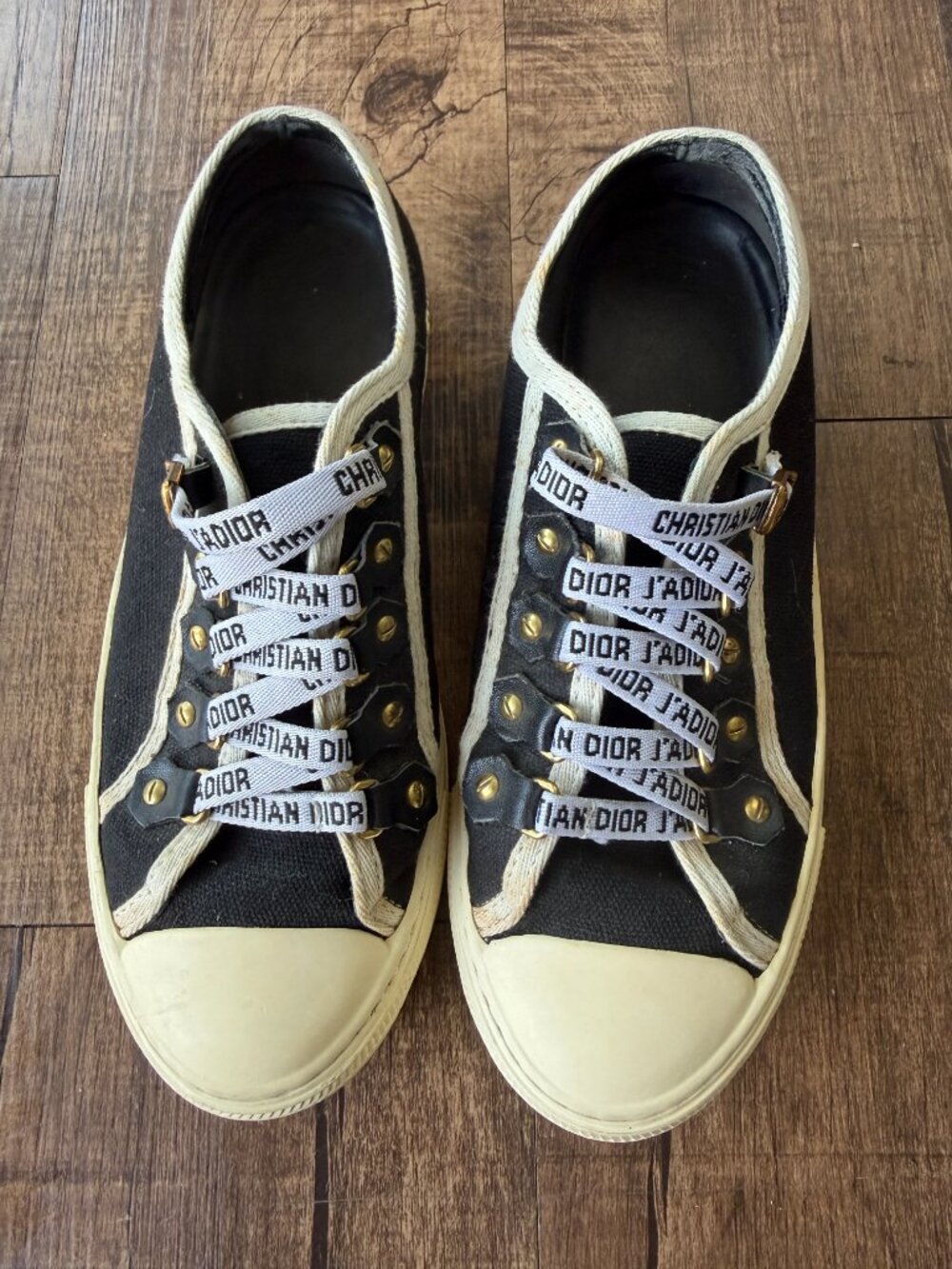Dior Walk'N'Dior Black Canvas Sneakers, Size 5 1/2 - Picture 9 of 14
